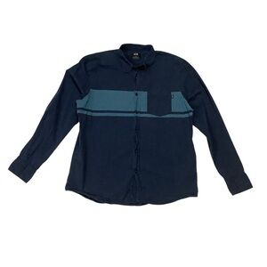 Oakley Button-down Shirt Sz Large Navy Blue